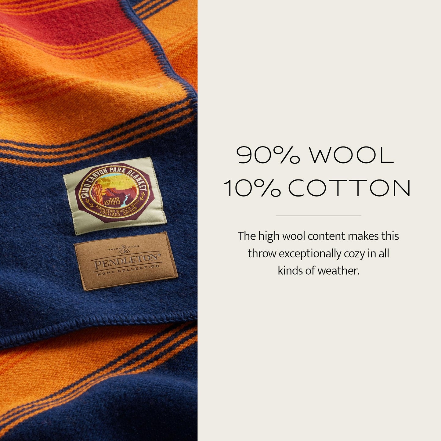 Pendleton National Park Throw with Leather Carrier 54" x 72" - Premium Wool Throw, Iconic Stripes, Durable Blanket for Home & Outdoor Adventures - Yosemite