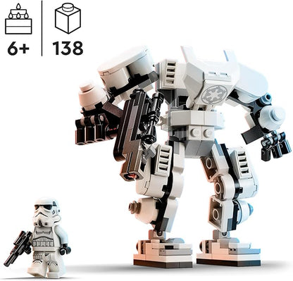 Lego 75370 Star Wars The Stormtrooper Robot Buildable Figure Model with Articulated Parts Minifigure and Blaster Tenon Launcher Toy for Kids Boys and Girls from 6 Years Old