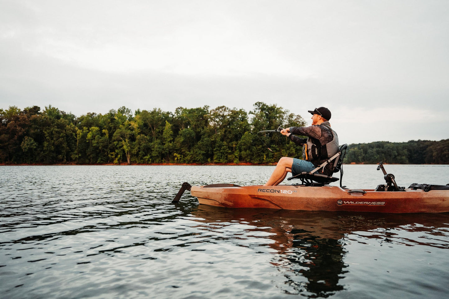 Wilderness Systems Recon 120 HD - Sit on Top Fishing Kayak - 360 Degree ACES seat & Helix PD™ Pedal Drive System - 12 ft - Desert Sunset