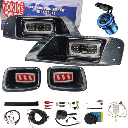 NOKINS golf cart LED Light Kit.for EZGO TXT 1996-2013 Models Light Kit Replacement, Upgraded Golf Cart LED Headlight And Scanning Tail Light Kit