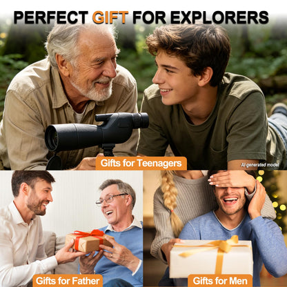 Monocular Telescope with Tripod,Bird Watching Gifts for Men and Nature Lovers - Outdoor Nature Exploration & Stargazing, Birthday Gifts for Father, Graduation Gifts for Teens