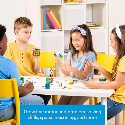 PLUS PLUS 600 Piece Interlocking Building Blocks for Kids Open Ended Connecting Toys STEM Bin Classroom Mini Manipulatives Play Tube - Neon Color Mix
