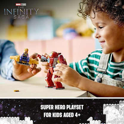LEGO Marvel Iron Man Hulkbuster vs. Thanos 76263 Building Toy Set with Thanos and Iron Man Figures Hulkbuster Toy with Posable Mech for Super Hero Battle Action Fun Marvel Toy for Kids Ages 4 and Up