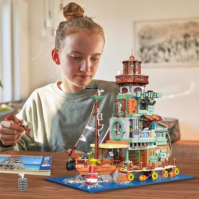 Harbour Hotel Mini Bricks Building Kit Ideas Creative Architecture Building Toys Birthday Gift for Adult Boys Girls -2142 Pieces
