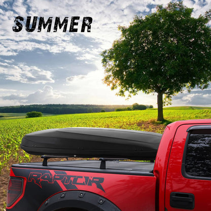 Truck Rack with Two Cross Bars and Four Brackets for Pickup Bed, Universal Aluminum Black Bar Length Adjustable from Min 49” to Max 64” Works with Tonneau Cover that Mounts on Top of Rails