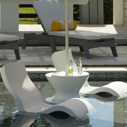 Ledge Lounger Signature Lowback Chair for in Pool or On-Deck Use - Ideal Water Depths 0-9 White Pool Lounge Chairs Set of 2 for Socializing