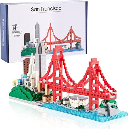 San Francisco Skylines Building Set Model Kit - Engaging Architecture Gift for Adults Micro Mini Blocks 1610pcs+ | Aesthetically Pleasing Fun &amp Compact
