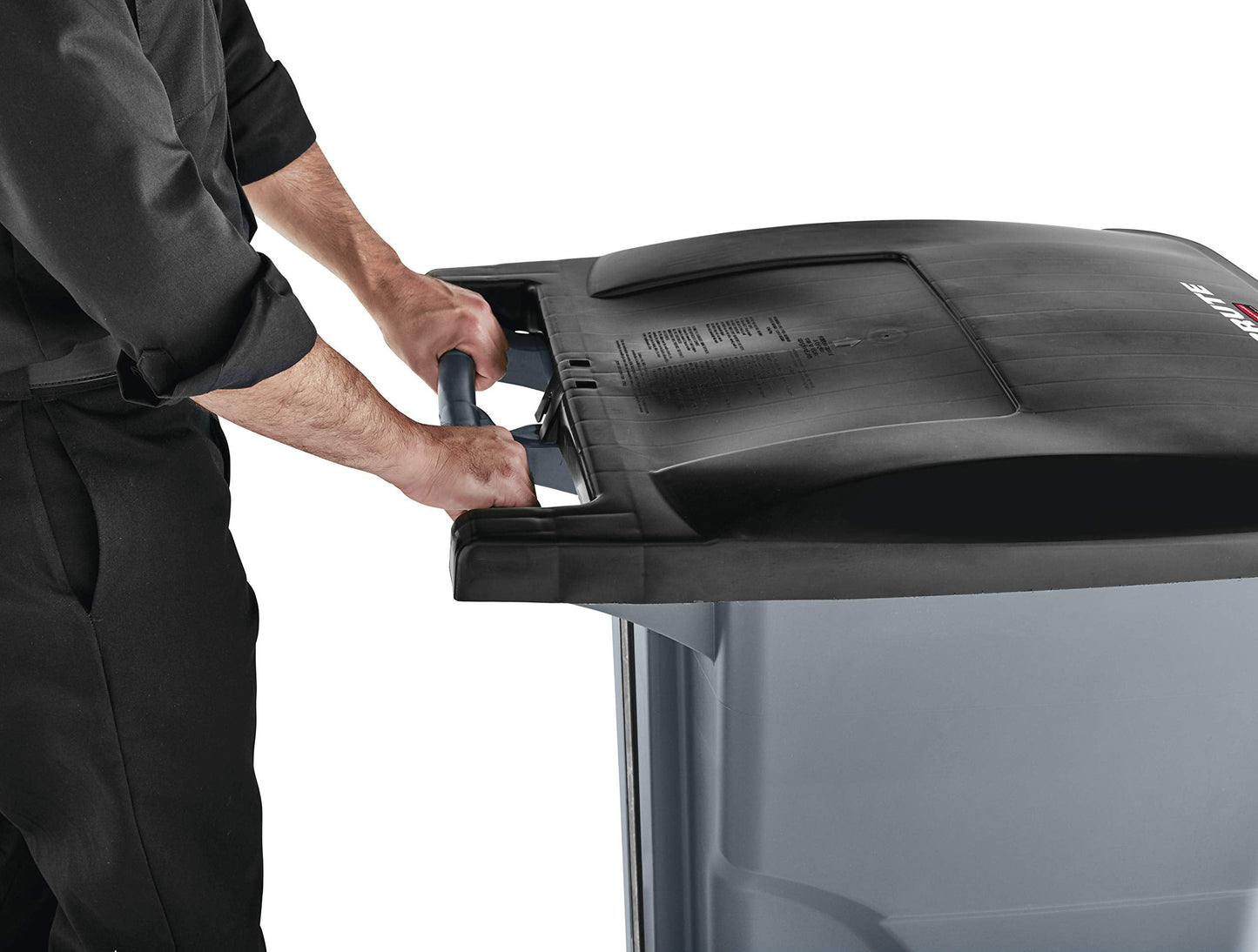 Rubbermaid Commercial Products BRUTE Rollout Heavy-Duty Wheeled Trash/Garbage Can, 32-Gallon, Blue, for Restaurants/Hospitals/Offices/Warehouses/Garage, Pack of 2