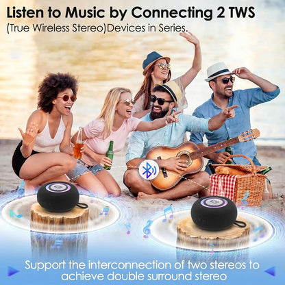 T&G Portable Bluetooth Magnetic Speaker with Pulsing Lights, Stocking Stuffers, IPX4 Waterproof, All Day Playtime, BT 5.3, TWS Paring, Mini Wireless Loud Speaker for Home/Outdoor/Camping/Party-Grey
