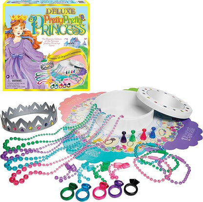Winning Moves Deluxe Pretty Pretty Princess Game Majestic Edition with Original Components and 1990's Artwork Games USA a Delightful Jewelry Dress-Up Game for 2-4 Players Ages 5+