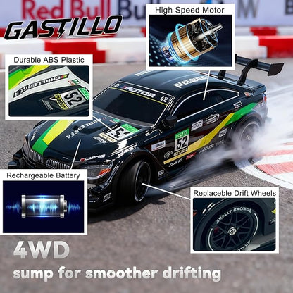 1/16 Scale RC Drift Car for Kids 4WD Remote Control Race Car 20KM/H 2.4Ghz with LED for Boys Age 6 7 8-12 13 14 Year Old Birthday Gifts for Kids