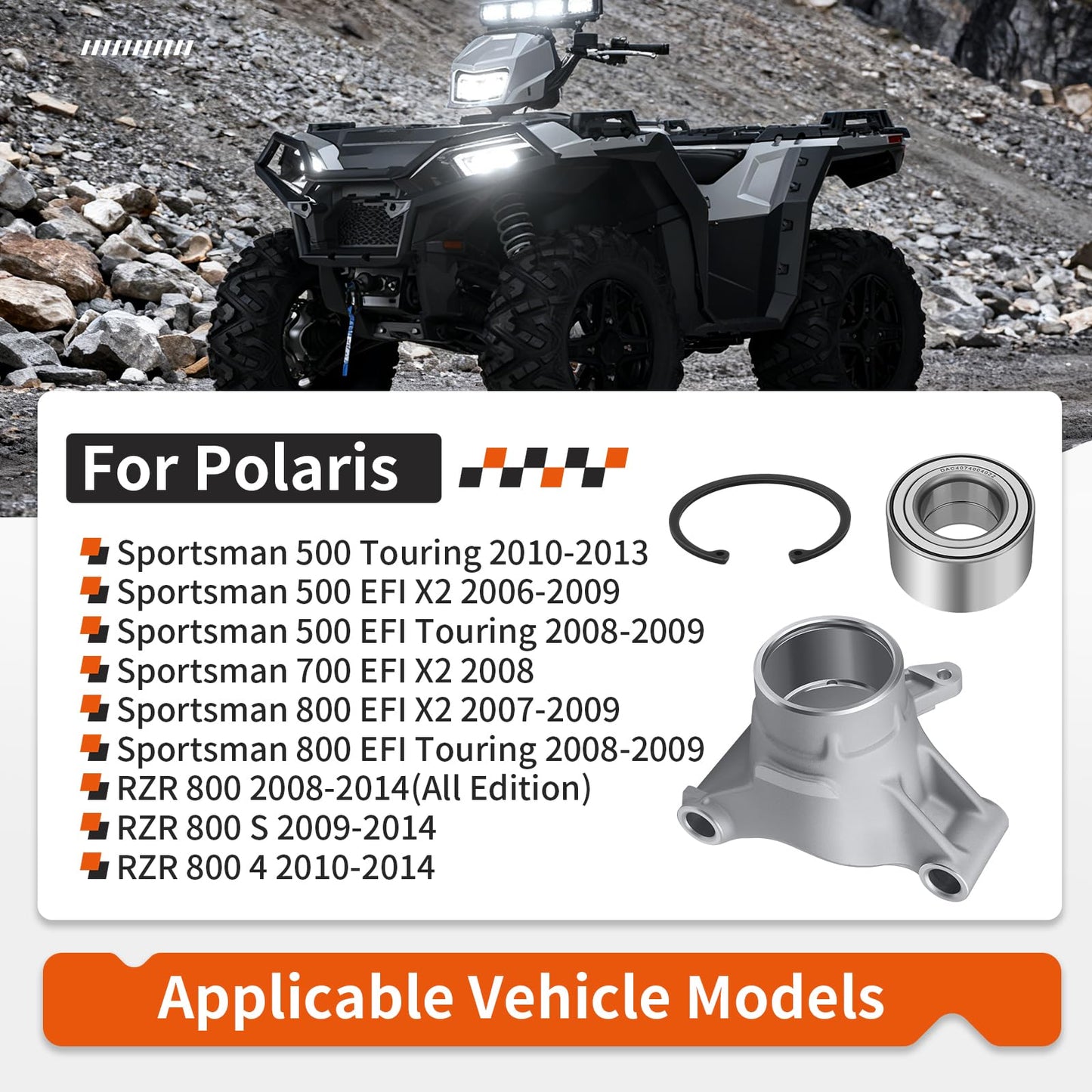 Right hand Wheel Carrier with Bearing Kit for Polaris Sportsman 500 700 800 RZR S 4 800 2006-2014 5134985