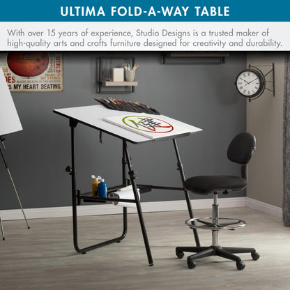 Studio Designs 19652 Ultima Fold A Way Table, Black