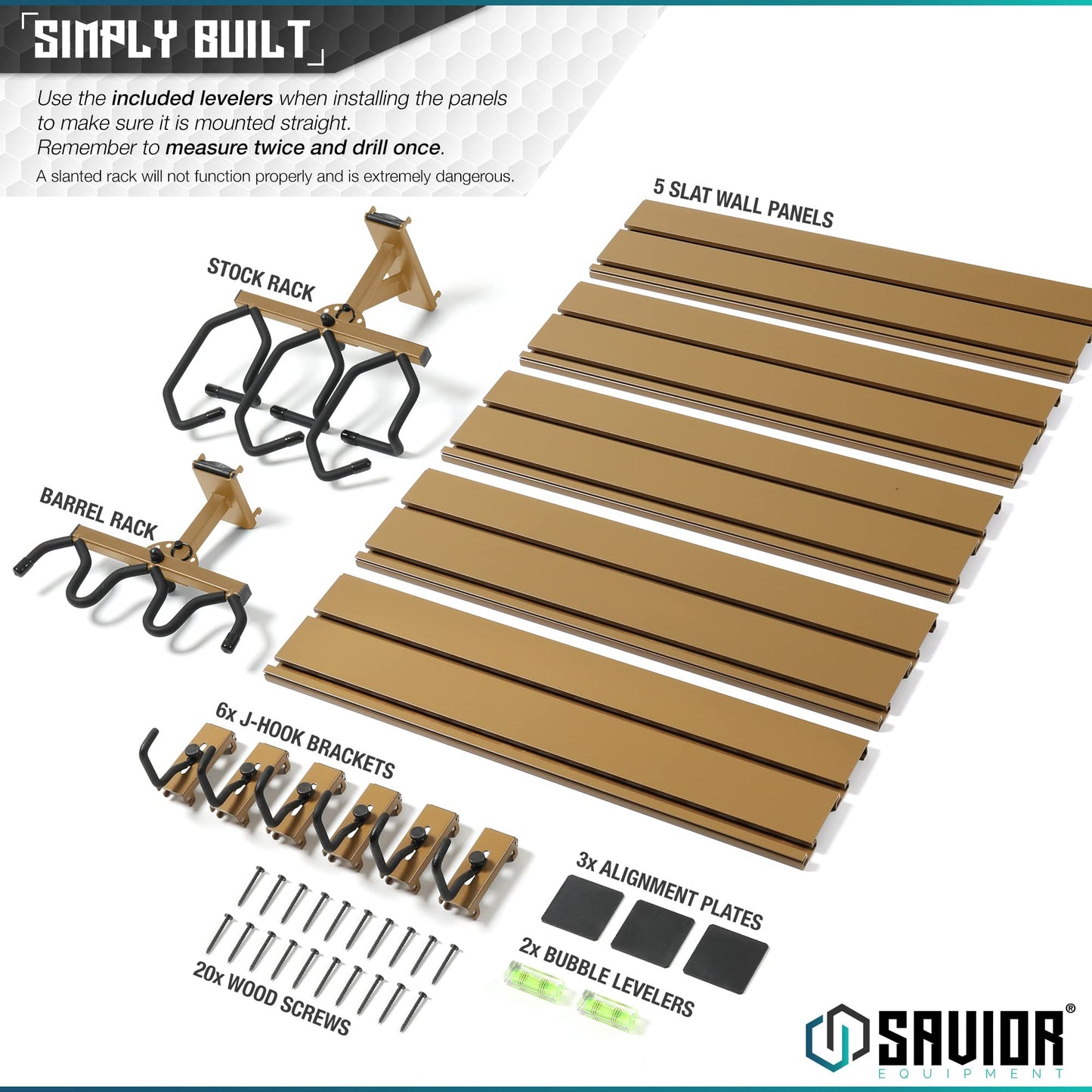 Savior Equipment Wall Rack System Heavy-Duty Steel Tactical Rifle Carbine Shotgun Handgun Storage Wall Mount, Modular Firearms Gun Wall Gear Accessories Organizer, Holds up to 6 Rifles & 6 Pistols