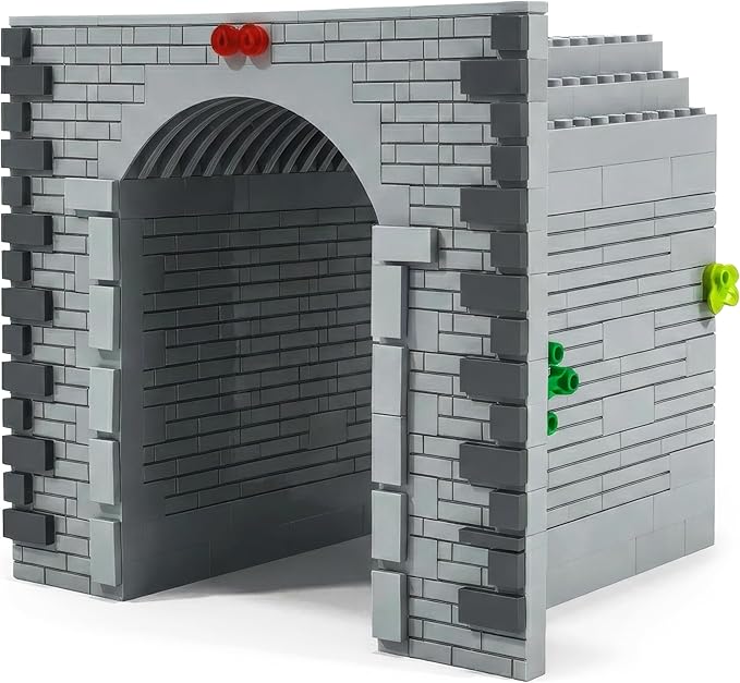 General Jim’s Railway Train Tunnel Building Blocks Set 478 Pieces L Scale Train Layout Accessory Compatible with Major Brands GJ-GTT