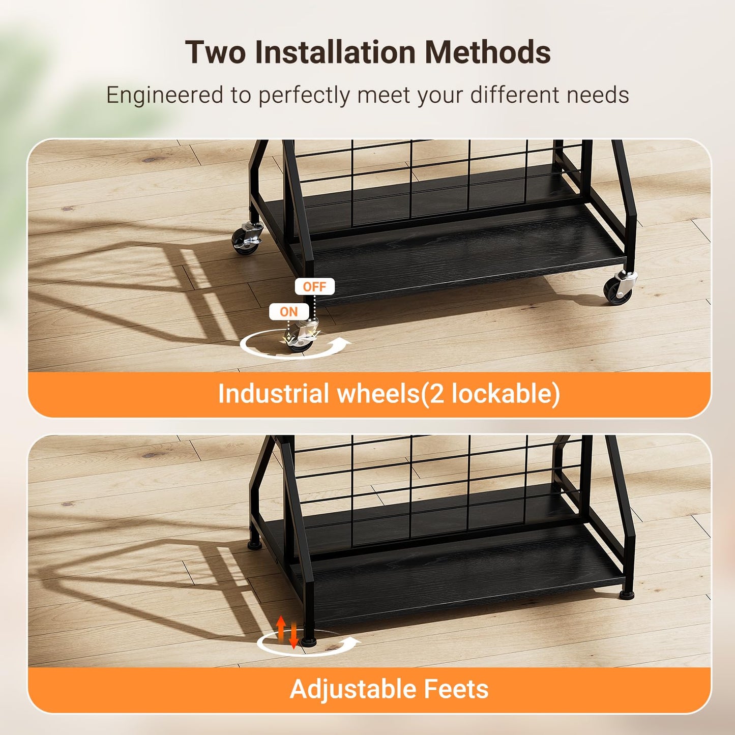 ELYKEN 2 Pack Foldable Grid Wall Panels 5.7' x 2' FT, Movable Wire Gridwall Display Rack with Wheels and Adjustable Foots, Retail Display Stand for Vendor with Storage (Black)