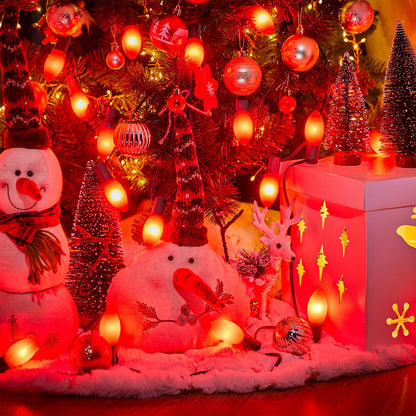 Minetom C9 LED Christmas Light Bulbs, 50 Pack, Red Shatterproof, E17 Base, Dimmable Holiday Lighting