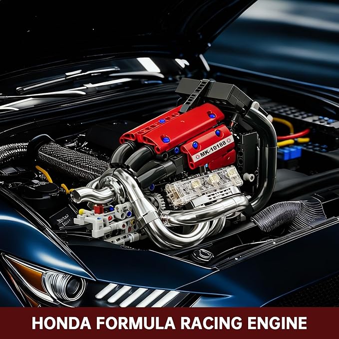 Mould King Formula One Engine Building Blocks Motor Model Building Toys Car Combustion Engine Sets 10188 Creative STEM Kit for Adults 14+ (980PCS)