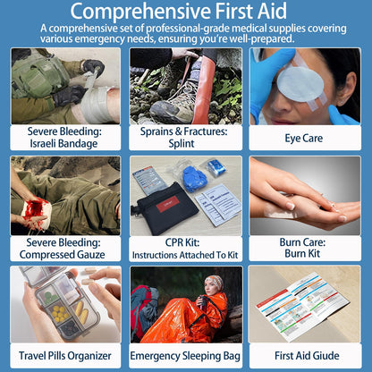 Besst Survivor Waterproof First Aid Kit -Complete Trauma Gear With Labeled Storage, MOLLE System&CPR Kit, Practical Medical Kit For Boating, Marine, Camping, Hurricane, Vehicle And Household Emergency