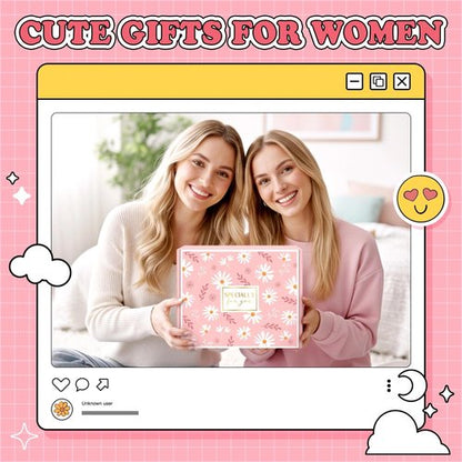 Gift Baskets for Women Unique Birthday Gifts for Women Self Care Cheer Up Gifts Set Pick Me Up Gift Box for Woman Teen Girls Best Friend Sister Ladies Friendship Her - Inspirational Pink Present