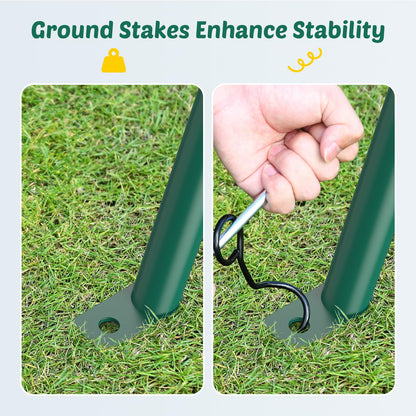 Trekassy 440lbs Capacity Swing Sets for Backyard - 2 Seat Outdoor Playset with Saucer & Belt Swing, Heavy-Duty A-Frame Metal Stand for Kids Family Fun (Patented)
