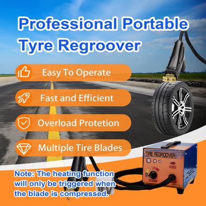1000W Professional Portable Tire Grooving Machine with 20 Blades,Adjustable High Power Tire Regroover Device,Off-Road/Truck Car Rubber Tyre Groover Device,Tool for the Tread Pattern,Retread Old Tire