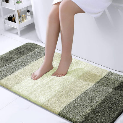 OLANLY Large Bathroom Rugs - Extra Soft Microfiber Mat, Quick Dry & Washable, Dark Green 40x24