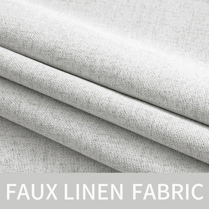 MIULEE Blackout Curtains - 100% Thermal Insulated Linen Textured Drapes | Heathered White, 52 x 45 Inch (2 Panels)