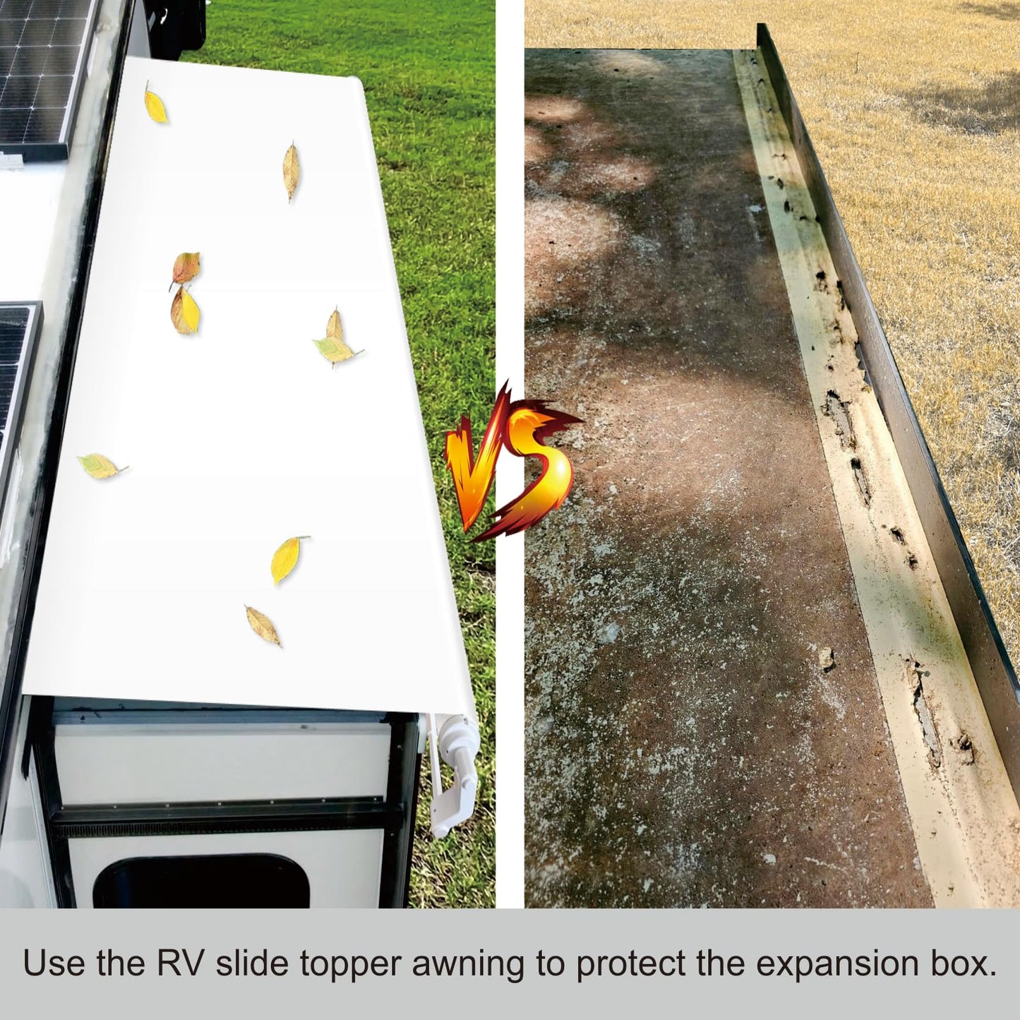 Dulepax RV Slide Out Awning,RV Slide Topper,Modular Camper Slide Out Awning Kit,Slide Toppers for RVs,5th Wheels,Travel Trailers and Motorhomes,White,13'9''(13'1''Fabric)