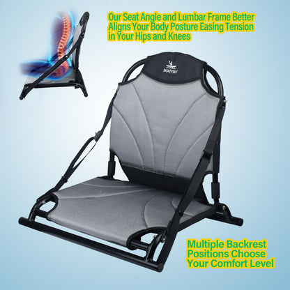 Islafeliz Aluminum Frame Kayak Seat Replacement – Breathable Mesh Stadium Chair for Sit-On-Top Fishing Kayaks & Canoes – High Back Support & Adjustable Straps
