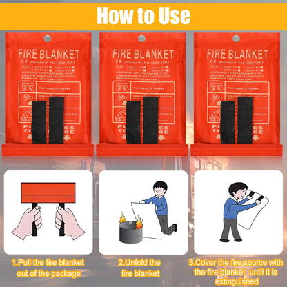 Copkim 50 Pack Fire Blanket for Home and Kitchen Bulk 39 x 39 Inch Emergency Fire Blanket Fiberglass Fire Blankets Emergency Fire Retardant Blankets for Home,Kitchen,Camping School(Orange)