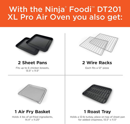Ninja Air Fryer & Toaster Oven Combo - 10-in-1 Foodi XL Pro | Fits 5-lb Chicken & Sheet Pan | 1800 Watts | Stainless Steel