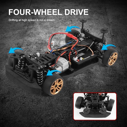 GoolRC RC Drift Car 1:18 Scale Remote Control Car?2.4GHz 4WD 30KM/H High Speed Racing Cars with LED Light Strip and 1 Battery for Adults