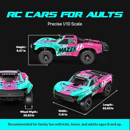 Hosim 1/10 RC Truck 4WD Brushless Buggy Cars MAZEK RTR 62+ MPH Hobby Grade High Speed Remote Control Car for Adults &amp Teens Off-Road Bashing Rock Crawling Racing Waterproof Electric Monster Tru
