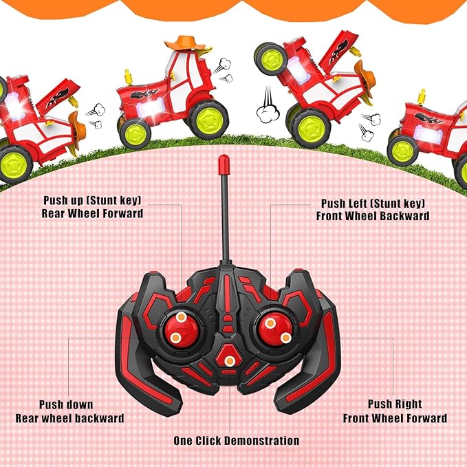 GoolRC Crazy Jumping Car Toys RC Stunt Car with Music Lights Rechargeable Radio Controlled Rocking Cars Toy Christmas Birthday Gift for Teen (Red)