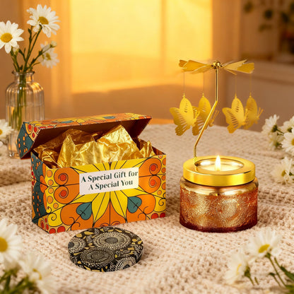 Candle Gifts for Women, Mom, Wife, Girlfriend, Sister, Her, Female Friends, Gift for Women Birthday Unique, Mothers Day Gift, Anniversary Rotating Candles Gifts for Woman (Butterfly)