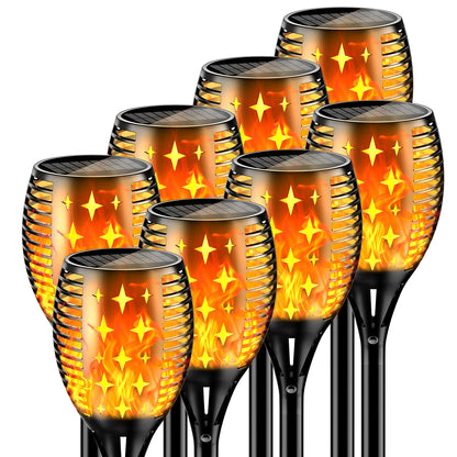 YoungPower Solar Outdoor Torch Lights Flickering Flame, 43" Outdoor Path Lights Waterproof Torch for Garden Yard Patio, 8 Pack