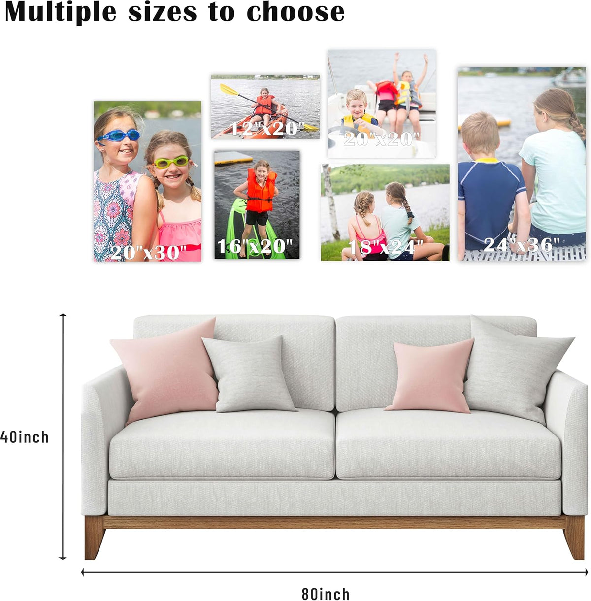 ZXDZSM Custom Canvas Poster | Personalized Photo Wall Art - Unframed 8" x 10" Size