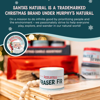 Santa's Naturals Fraser Fir Christmas Candle for Holidays & Gifts, Fresh Cut Tree Scent, Soy & Beeswax Blend, 30+ Hour Burn, 9 oz