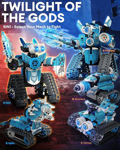 5 in 1 STEM RC Robot Building Kit 398PCS APP &amp Remote Control Blocks DIY Engineering Robotics Erector Science Set for Kids Age 6 7 8 9 10 11 12+ Educational Learn Toys Gift for Boys &amp Girls
