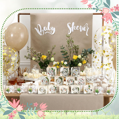 MTLEE 48 Sets Cactus Tealight Candle Gift Delicate Succulent Cactus Candle Mini Plant Party Favor for Valentine's Day Holiday Bridal Shower Fiesta Birthday Anniversary Celebration Wedding