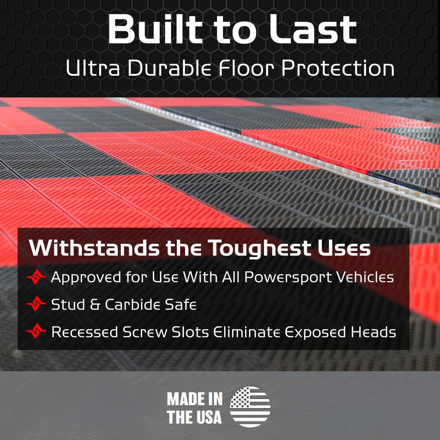 Caliber ProTech Garage Flooring Tiles, 9” x 18” Interlocking Tiles, Black, 24-Pack