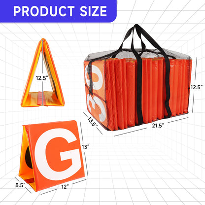 GSE Games & Sports Expert Set of 11 Football Yard Markers, Day & Night 2-Sided Football Field Yard Line Markers, Yardage Markers with Portable Mesh Bag for Football Training