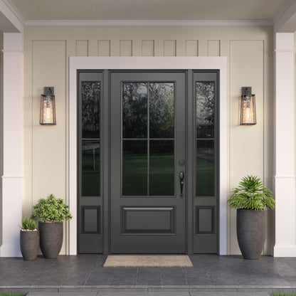ML Lighting | Dutton Collection | 10611-PBK | 1 Light Outdoor Wall Sconce in Powder Coated Black with Textured Glass Shade | Perfect for Walkways, Porches, Backyards, Patios, and Driveways