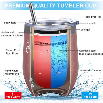 Sieral Thank You Gifts Thank You for Being Awesome Wine Tumbler Employee Appreciation Gifts for Women Men Coworkers Friend Stainless Steel Insulated Tumbler with Straw(Vivid Color,48 Pcs)