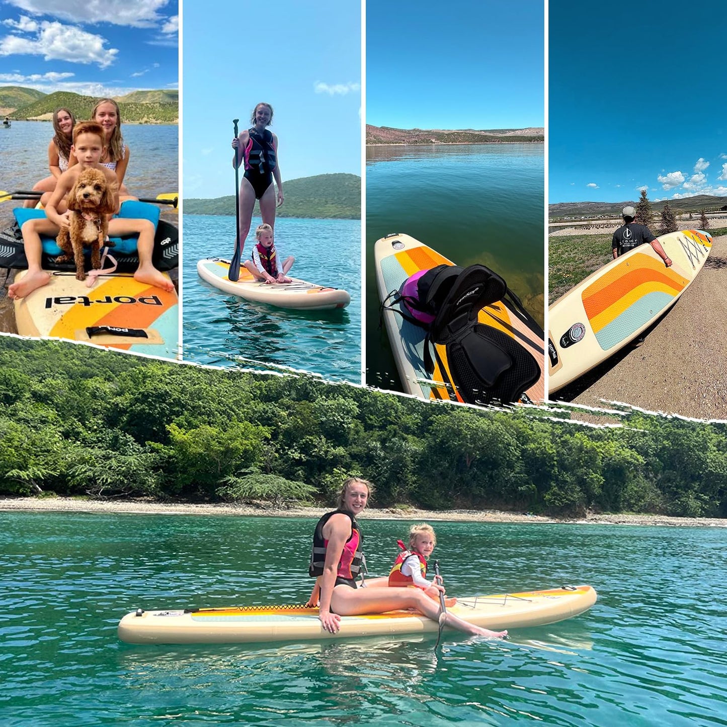 PORTAL SUP Inflatable Paddle Board for Adults, 10'6'' Stand Up Paddleboards, Non-Slip Deck Blow up Paddle Boards with Adjustable Paddle, Carry Bag, Emergency Repair Kit