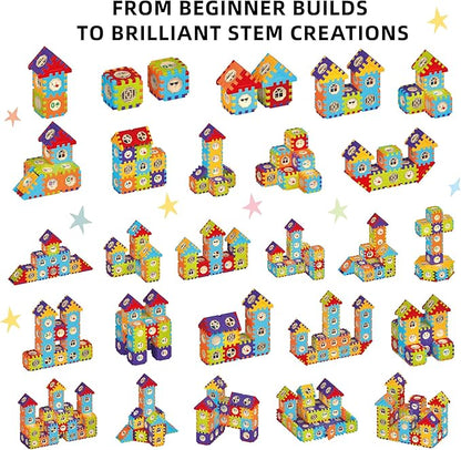 Building Blocks for Toddlers &amp Kids 186 Pcs Toy Building Sets – Colorfull STEM Educational Toys – Interlocking Building Blocks for Toddlers and 3+ Age Kids