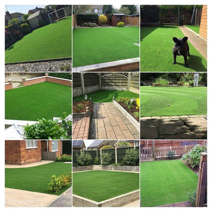WarmShe 0.7inch Realistic Artificial Grass Turf Synthetic Faux Astroturf Rug 8FTX10FT for Pet Indoor Outdoor Carpet Balcony Garden Lawn Mat with Drainage Holes