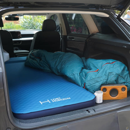 Lost Horizon Air & Foam Camping Mattress, Self-Inflating Sleeping Pad, 3" Thick, with Pump Sack, Single