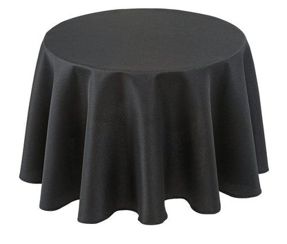 Biscaynebay Textured Fabric Round Tablecloths 60", Black Table Cloth Water Resistant Small Circle Folding Table Covers Linen Washable for Dining, Kitchen, Wedding and Parties etc